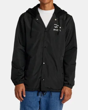 Island Hex Hooded Coaches Jacket - Black