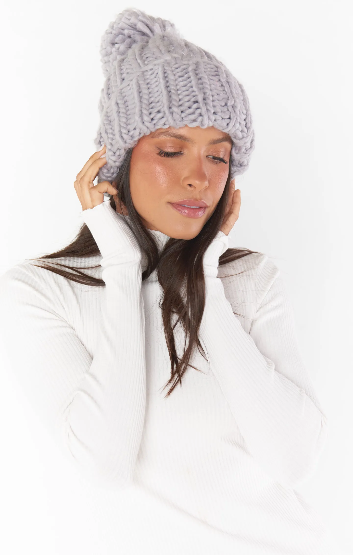 Jean Chunky Knit Beanie ~ Grey