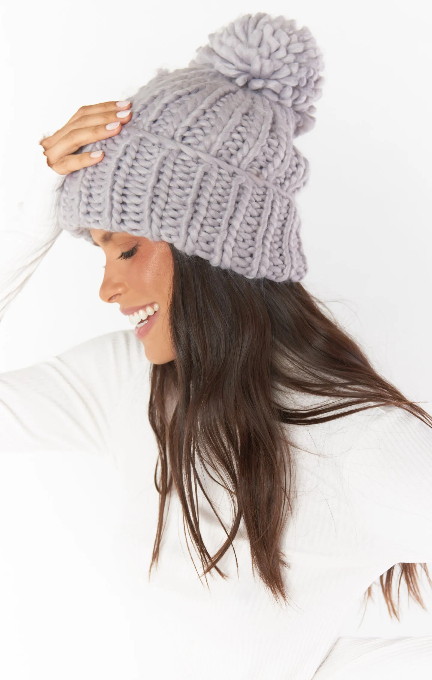 Jean Chunky Knit Beanie ~ Grey