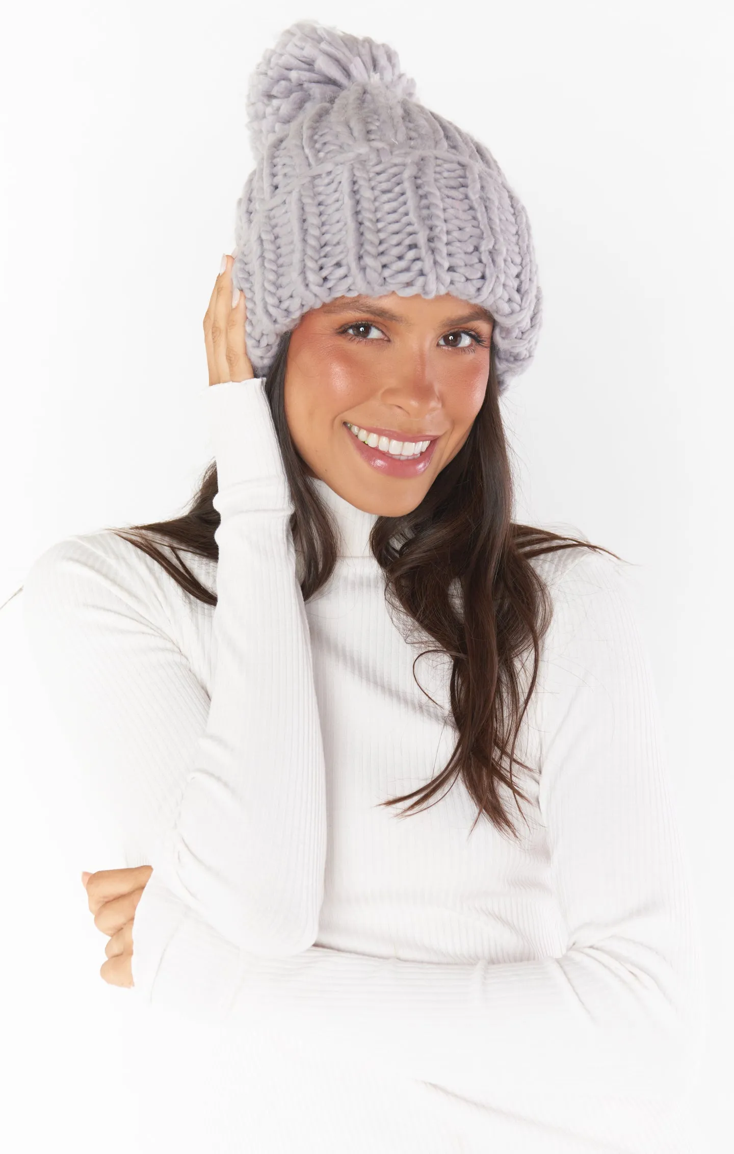 Jean Chunky Knit Beanie ~ Grey