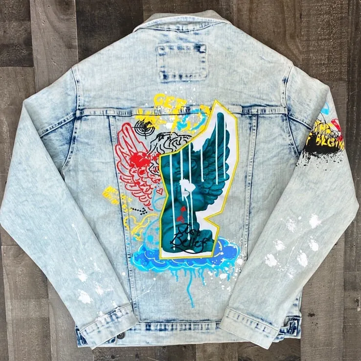 Kloud 9- believe in faith jean jacket