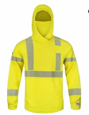 Lakeland LSCMWH29RT Hi-vis High Performance FR Waffle Hoodie w/ Neck Gaiter