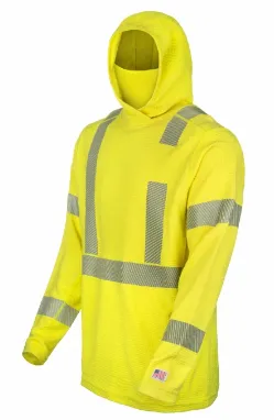 Lakeland LSCMWH29RT Hi-vis High Performance FR Waffle Hoodie w/ Neck Gaiter