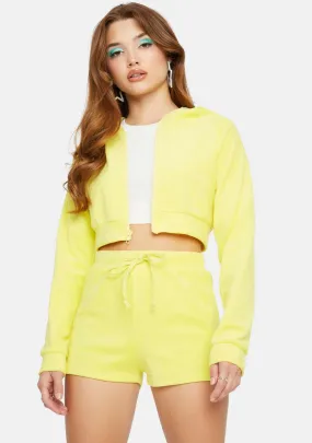 Lemon No Surprise Velour Shorts Set