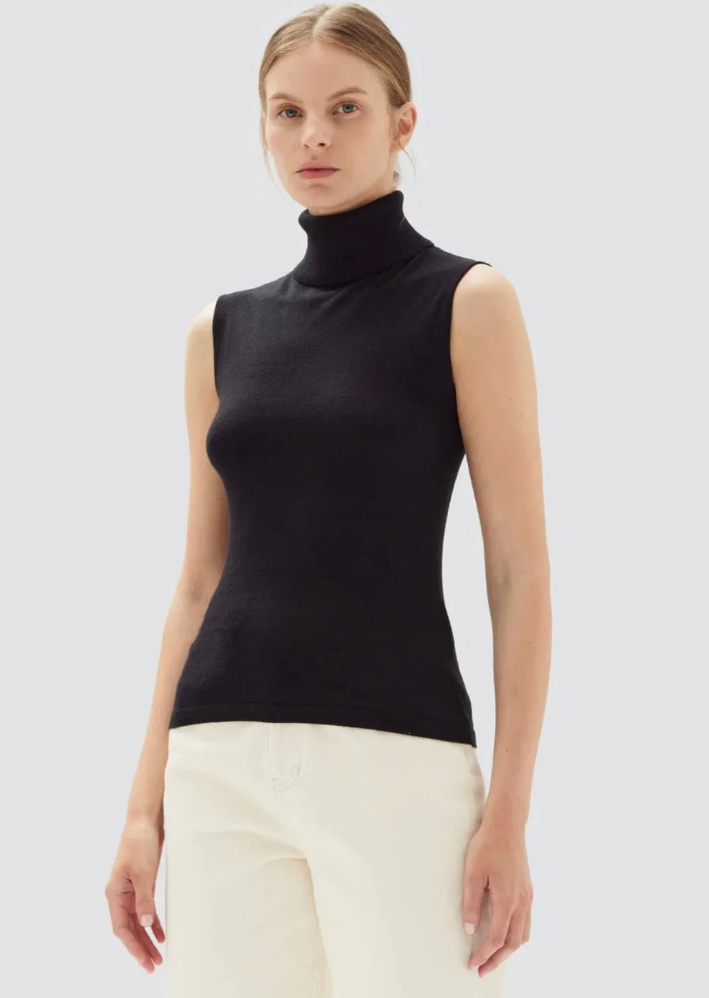 Marcella Cotton Cashmere Top Black