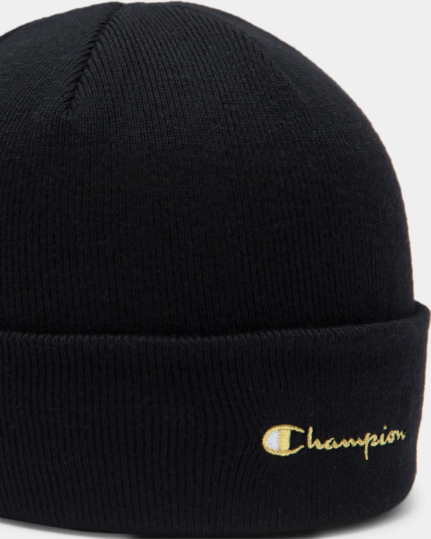 Men's Champion Script Beanie Black/Gold