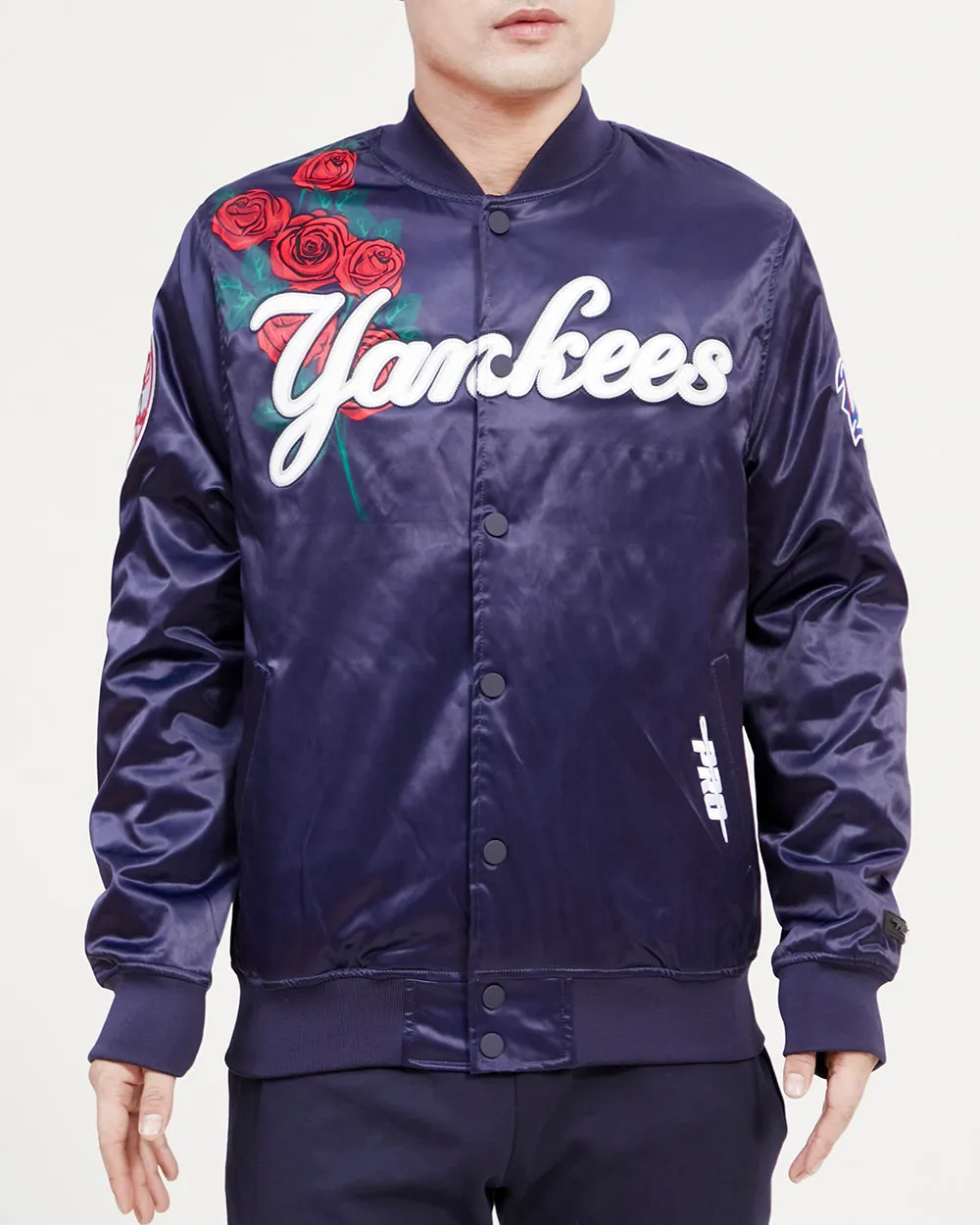 MLB NEW YORK YANKEES ROSES MEN'S TRACK JACKET (MIDNIGHT NAVY)