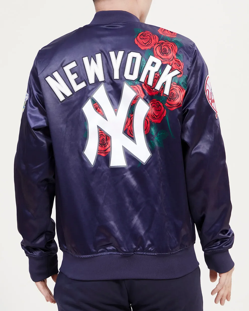 MLB NEW YORK YANKEES ROSES MEN'S TRACK JACKET (MIDNIGHT NAVY)