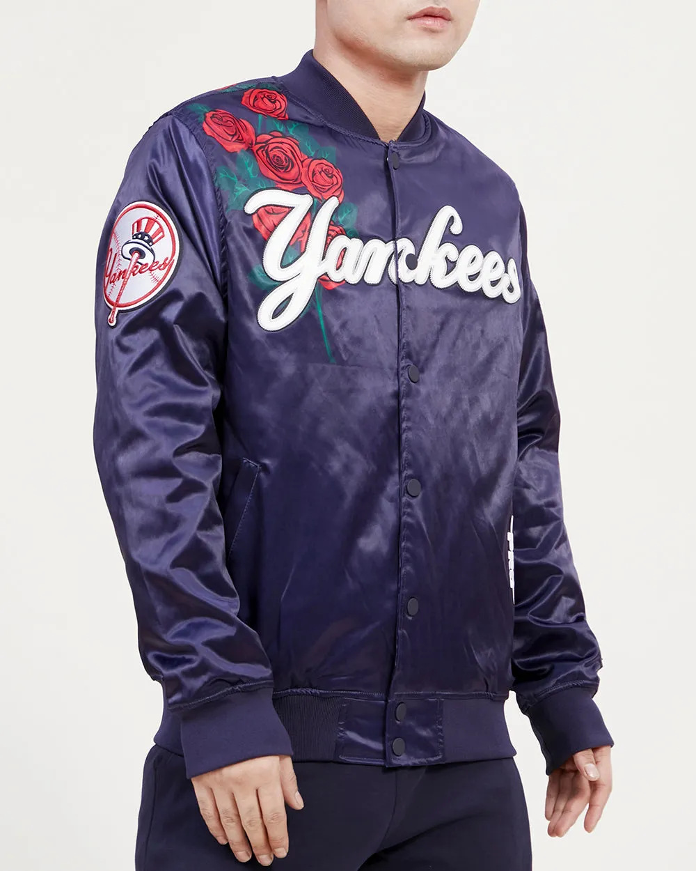 MLB NEW YORK YANKEES ROSES MEN'S TRACK JACKET (MIDNIGHT NAVY)