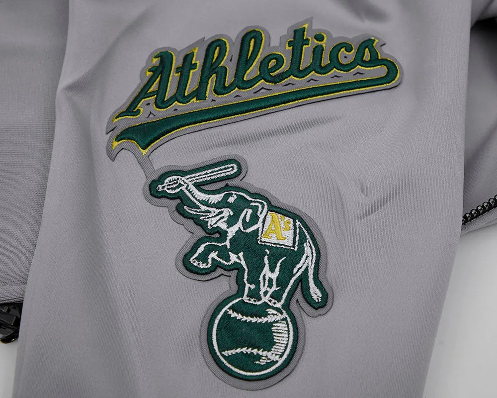 MLB OAKLAND ATHLETICS CLASSIC MEN'S DK TRACK JACKET (GRAY)