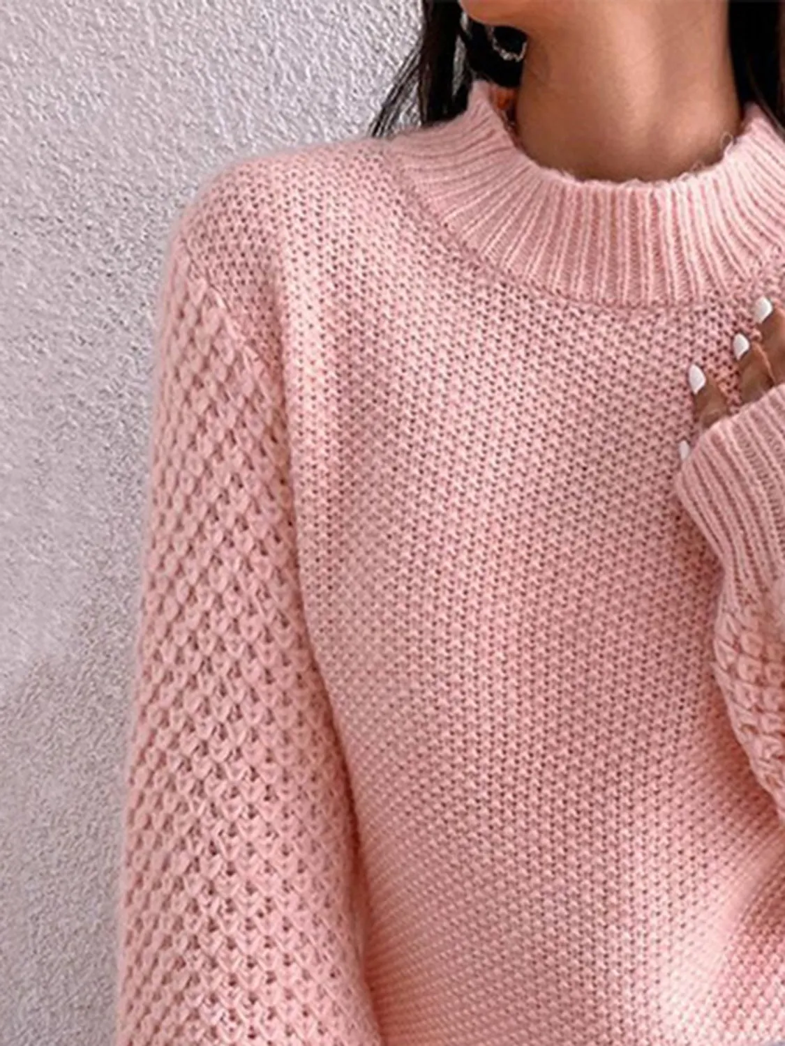 Mock Neck Long Sleeve Sweater