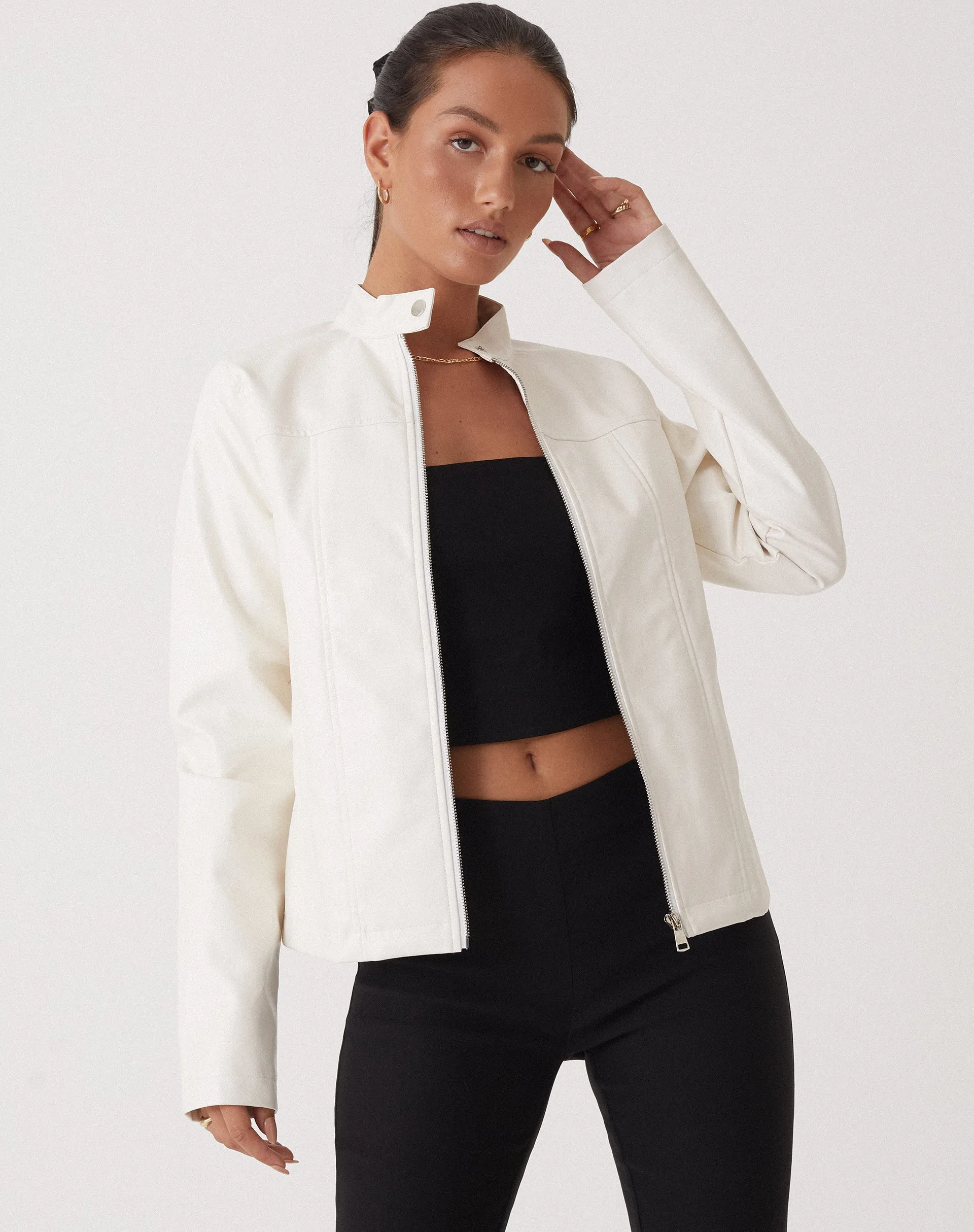 MOTEL X OLIVIA NEILL Olivia Jacket in PU White