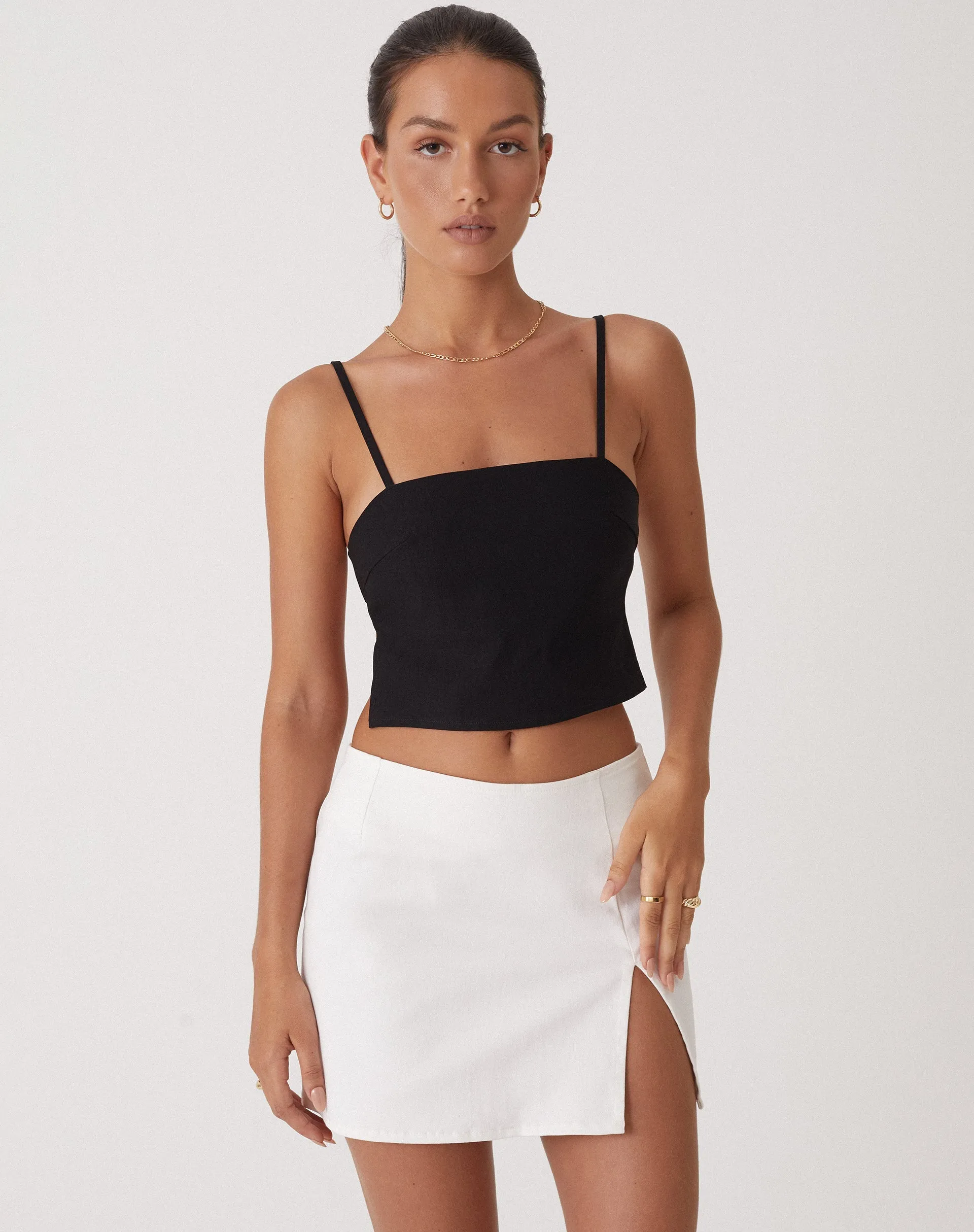 MOTEL X OLIVIA NEILL Pelma Mini Skirt in Twill White