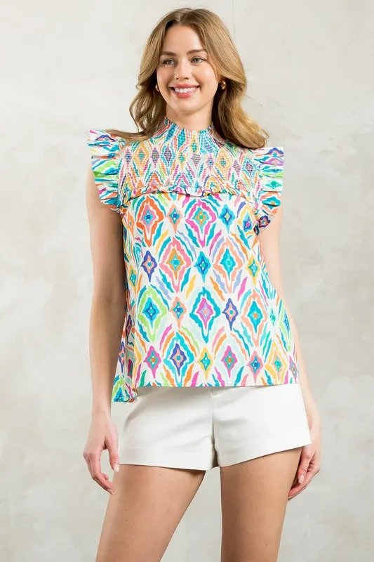 Multi Color Print Tank Top