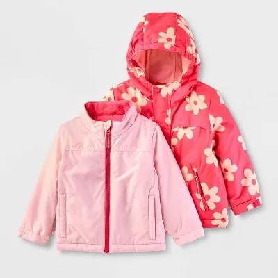 New - Toddler 3-in-1 Snowplay Jacket - Cat & Jack Pink 4T