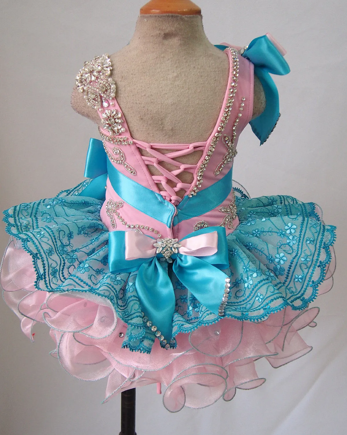 Newborn/Toddler/Baby/Kids/Little Girl Bling Cupcake Pageant Dress