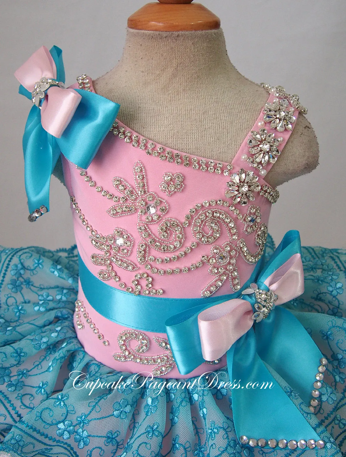 Newborn/Toddler/Baby/Kids/Little Girl Bling Cupcake Pageant Dress