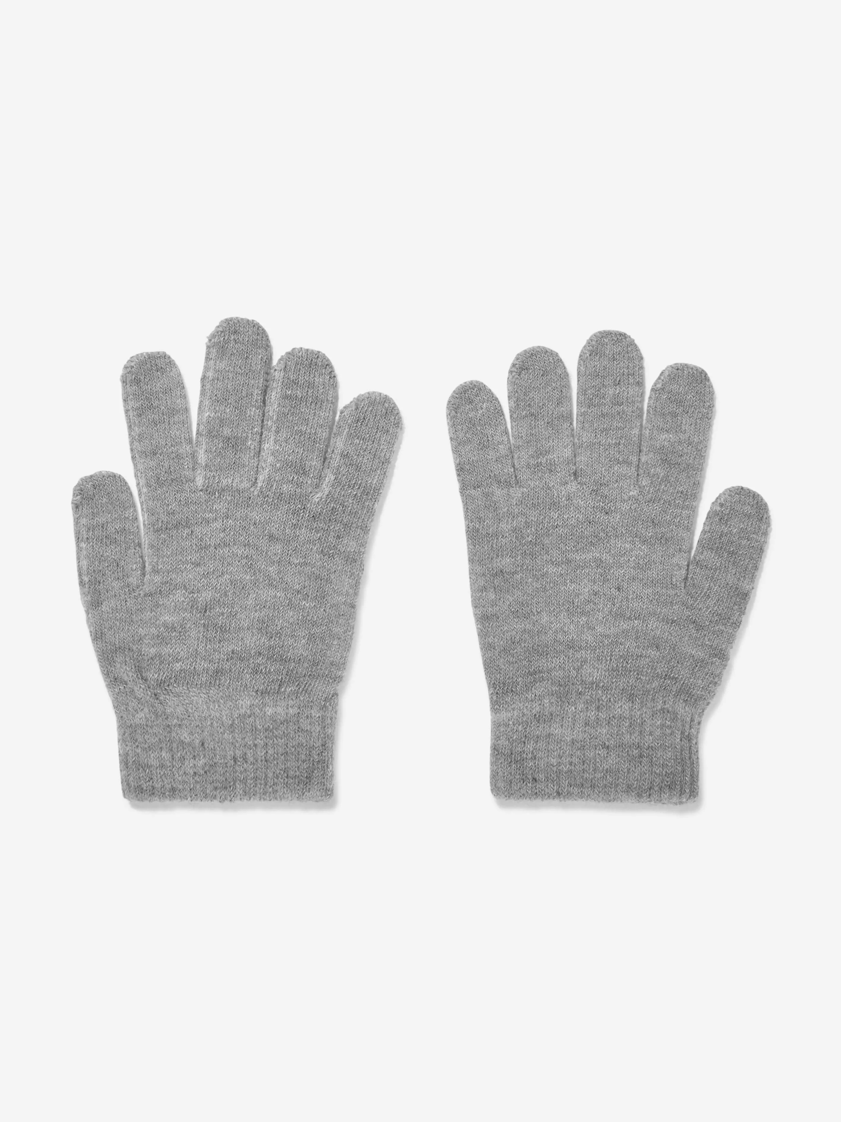 Nike Boys Swoosh Pom Beanie and Glove Set in Grey