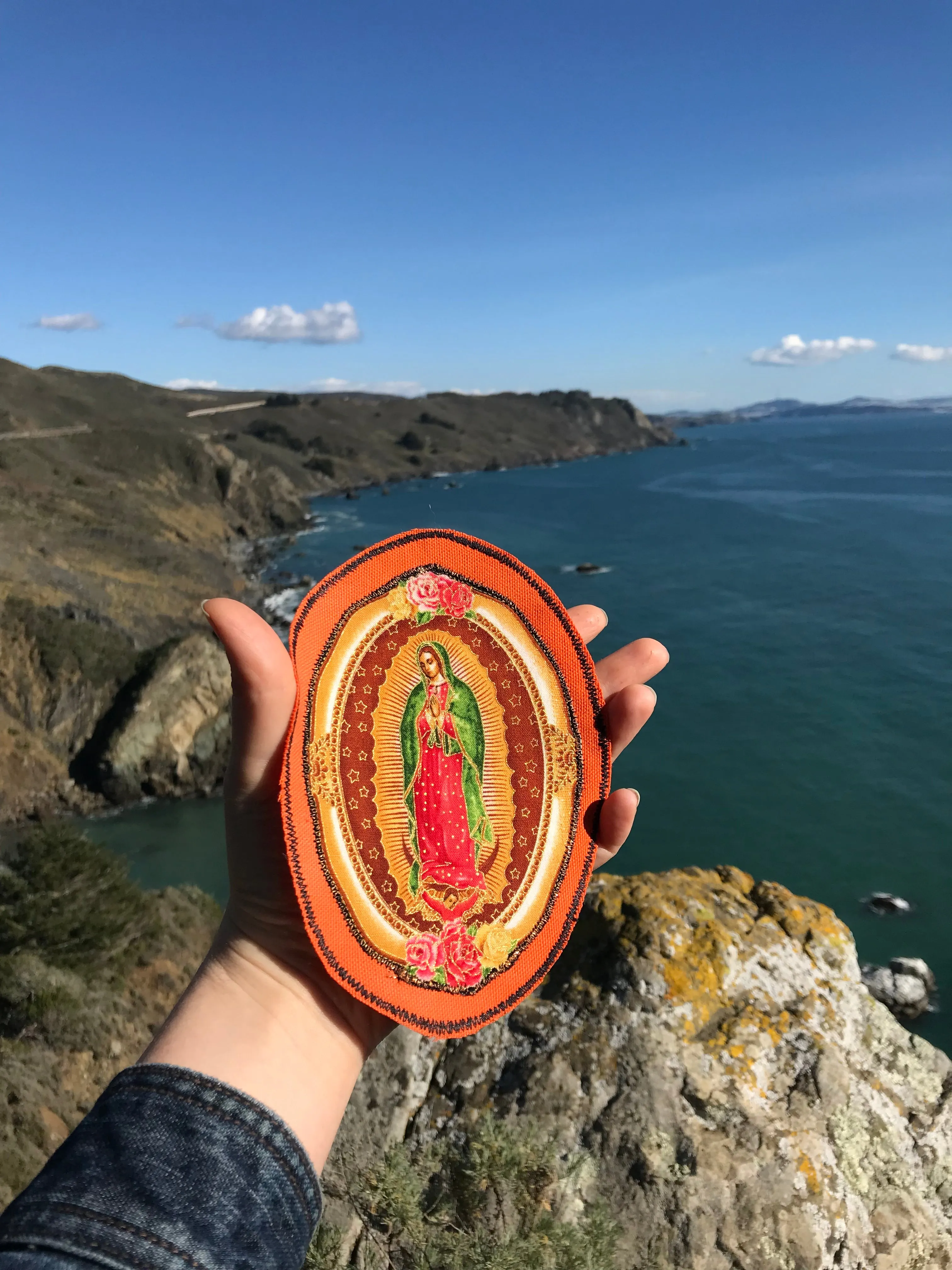 Our Lady of Guadalupe. Handmade Appliqué Canvas Patch