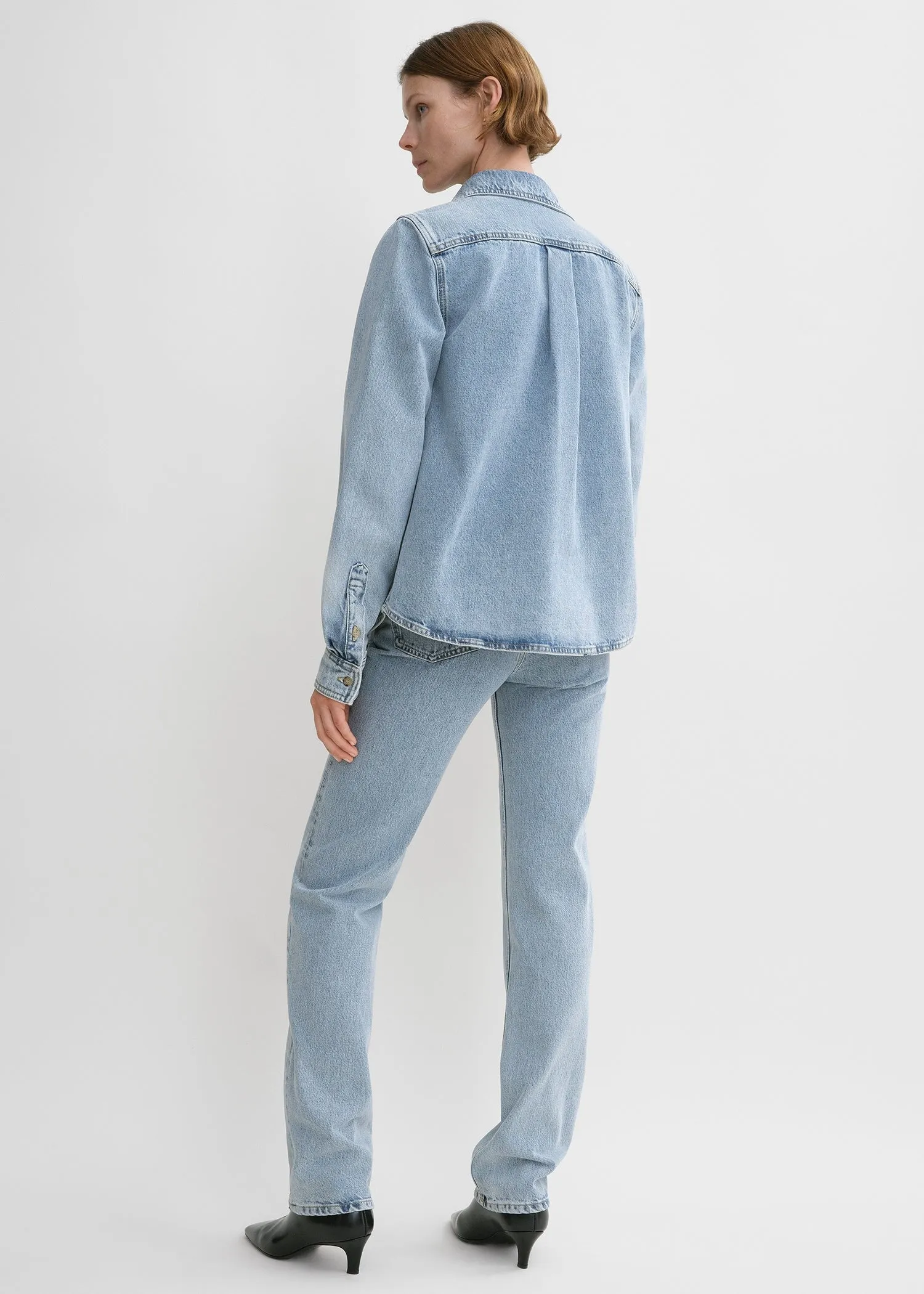 Petite denim shirt cool blue