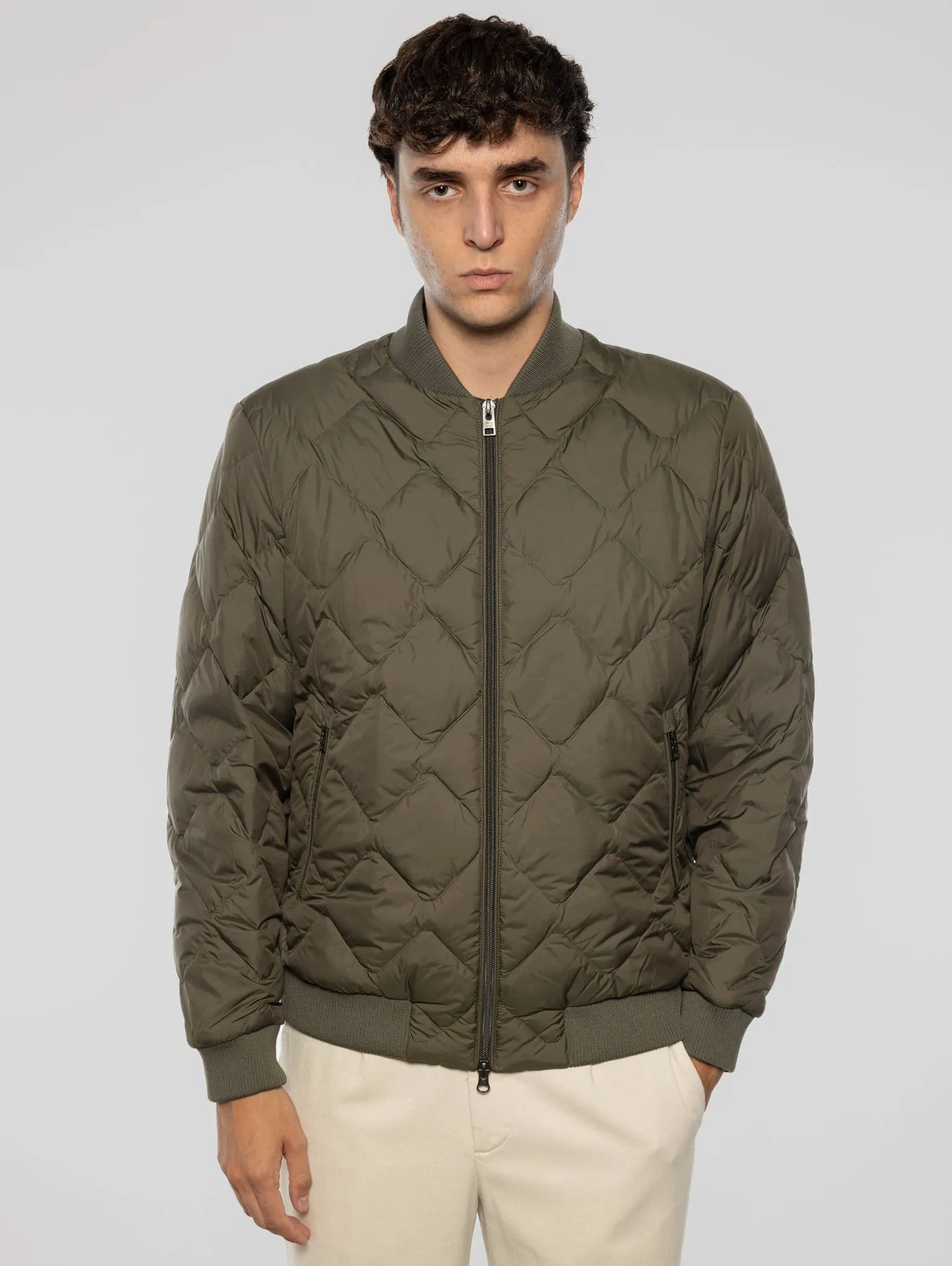 Piumino Leggero Taglio Bomber Verde