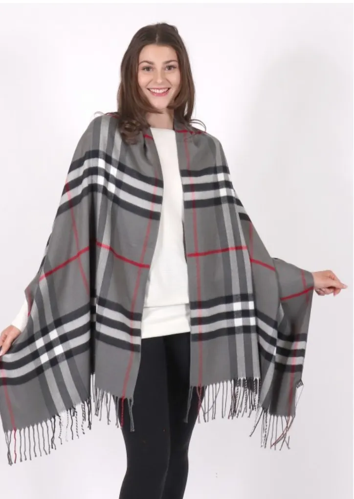 Plaid Cashmere-Like Scarf