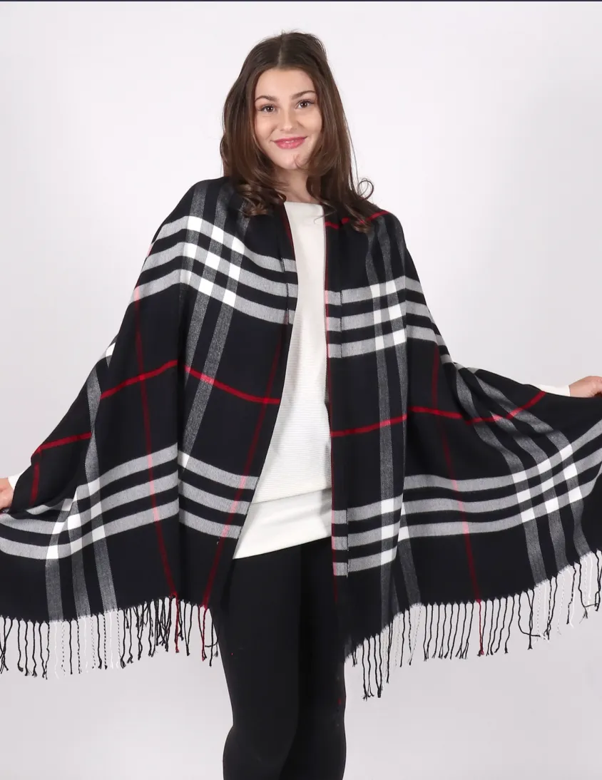 Plaid Cashmere-Like Scarf