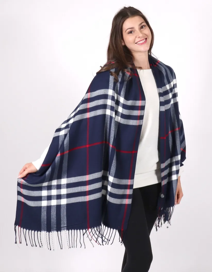 Plaid Cashmere-Like Scarf