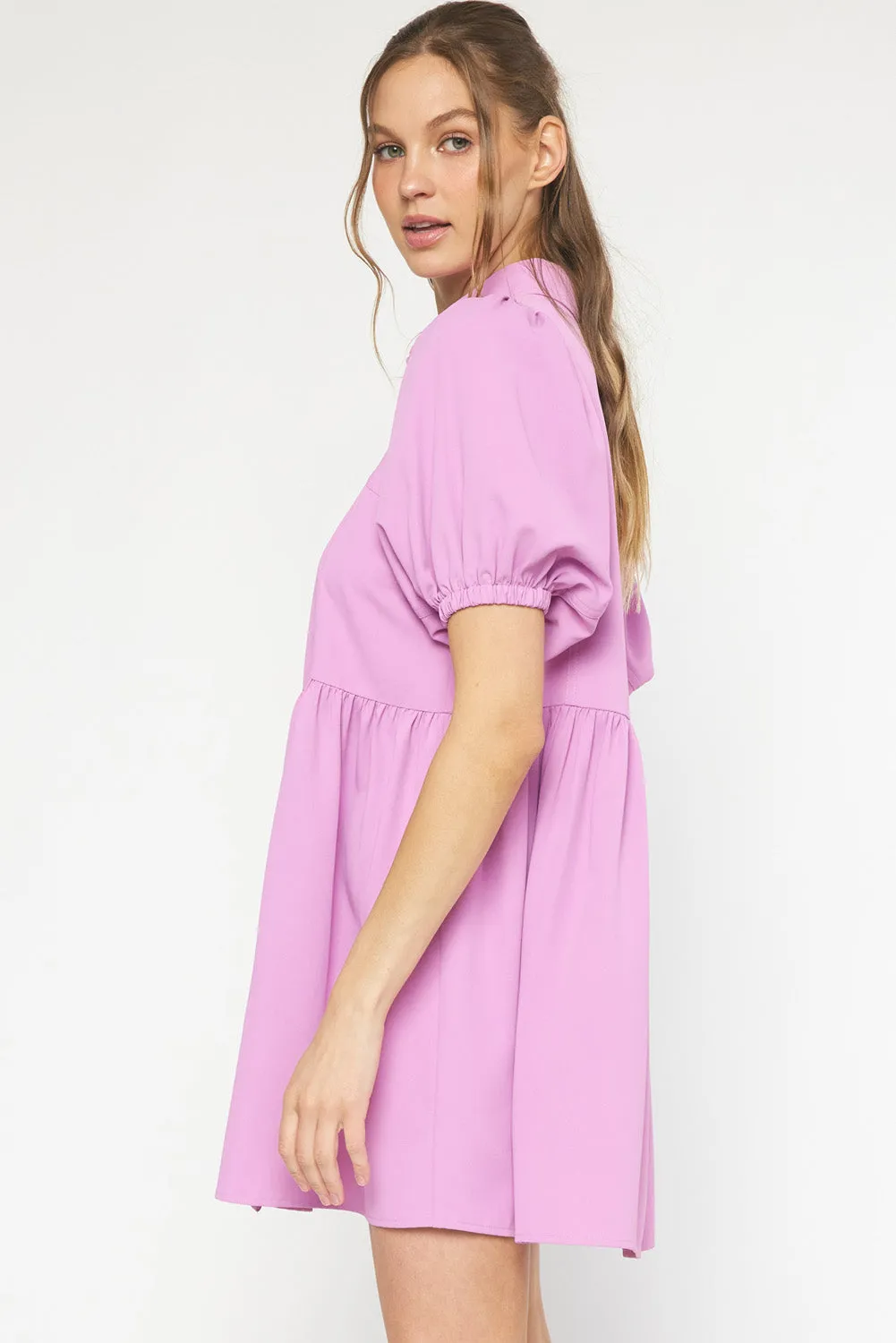 Puff Sleeve Dress | Pink