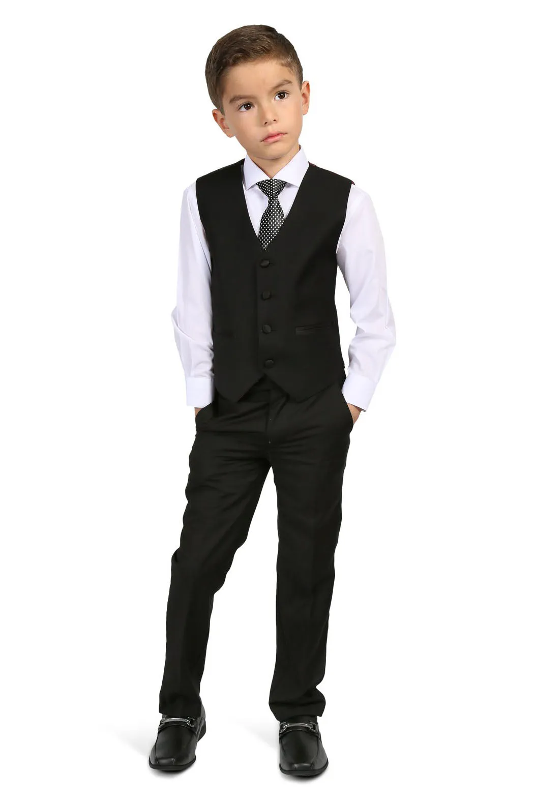 "Bronson JR" Kids Black Tuxedo (5-Piece Set)