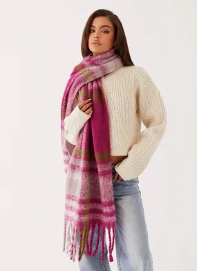 Rainier Plaid Scarf - Pink