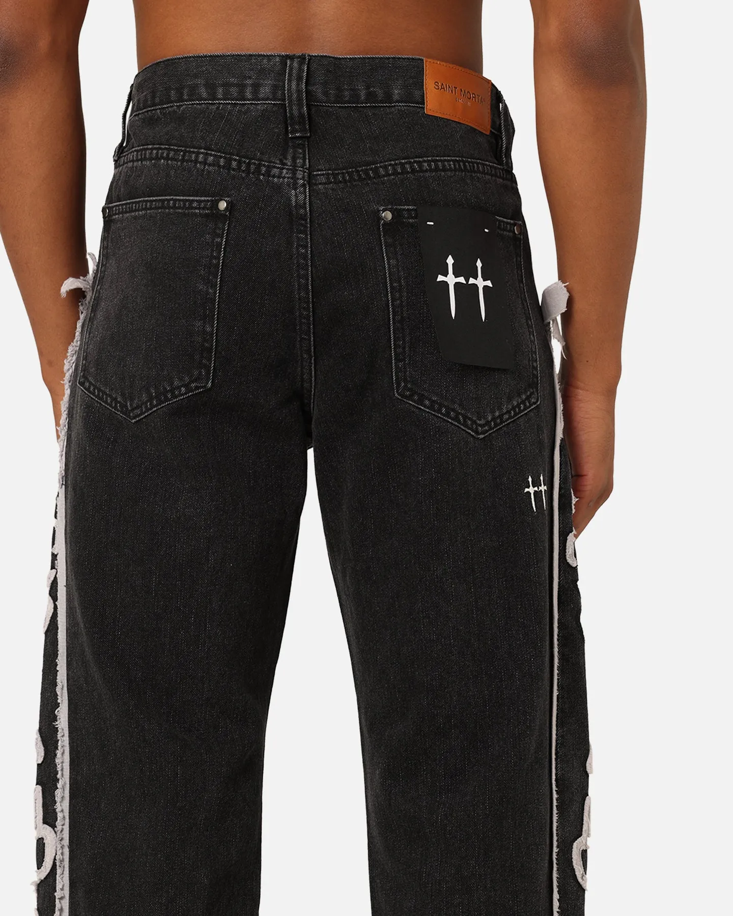 Saint Morta Holy Ghost Flared Jeans Black Wash