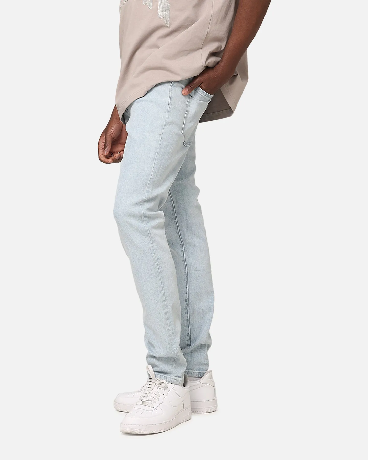 Saint Morta Tapered Denim Jeans Light Blue Denim