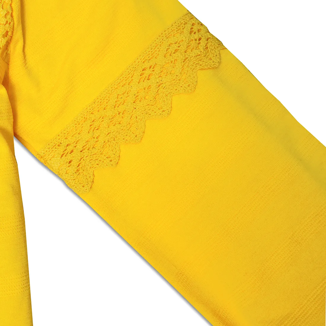 Self Yellow Jaquard Top