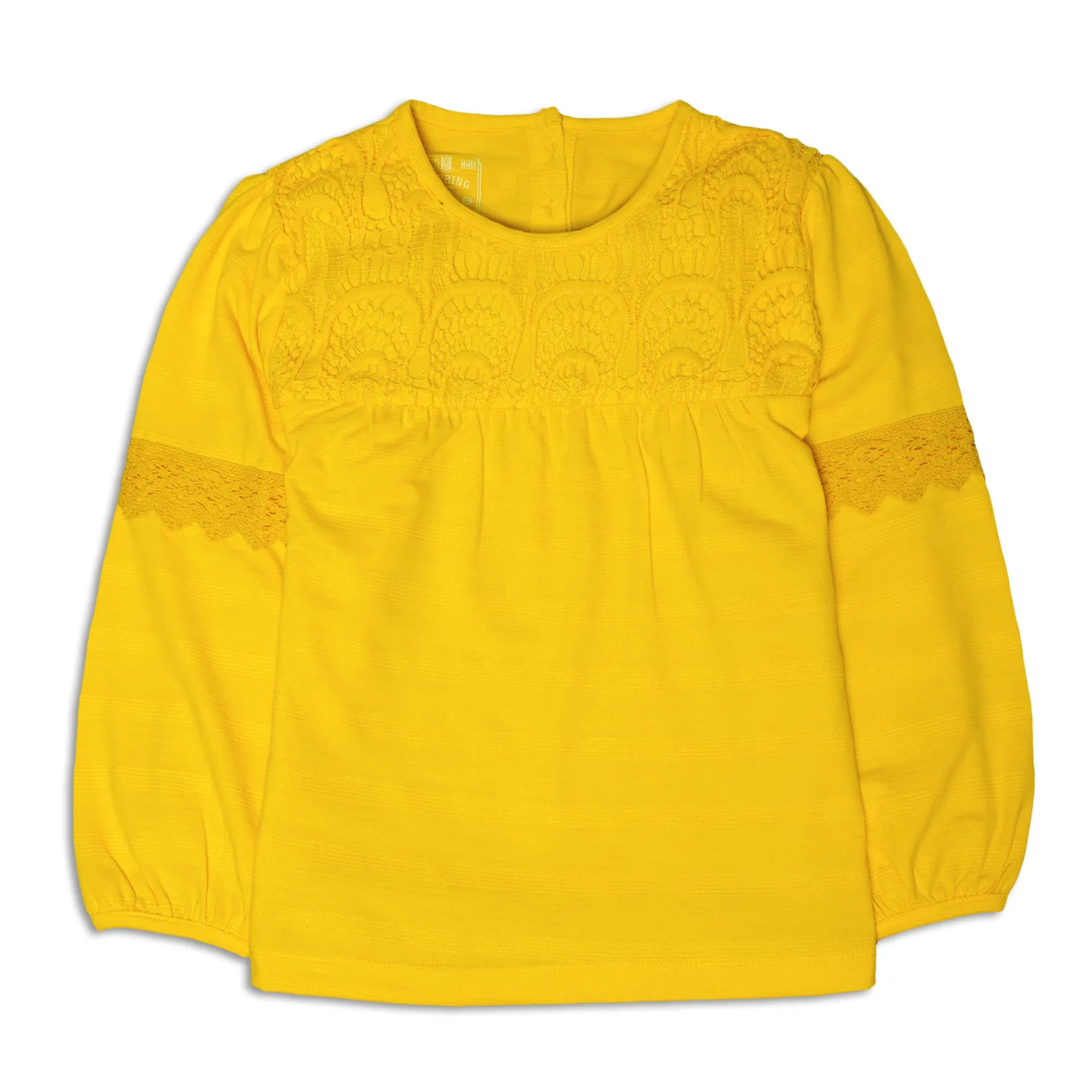 Self Yellow Jaquard Top