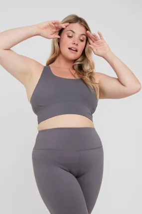 SKINLUXE LONGLINE TANK SPORTS BRA - TORNADA GREY