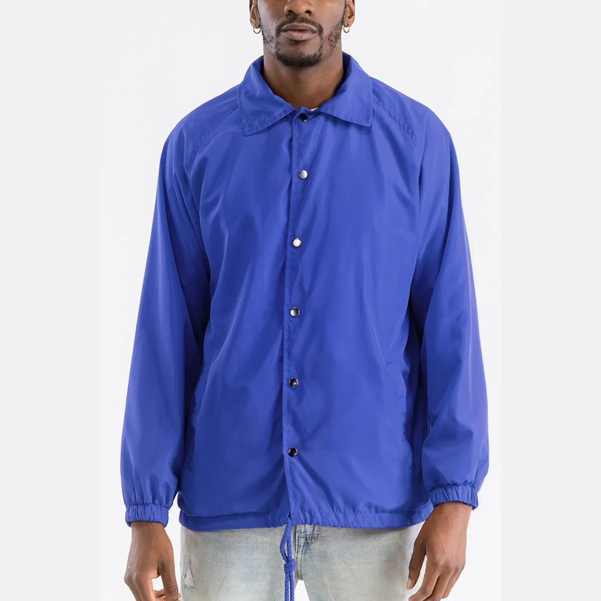 Solid Blue Coach Jacket