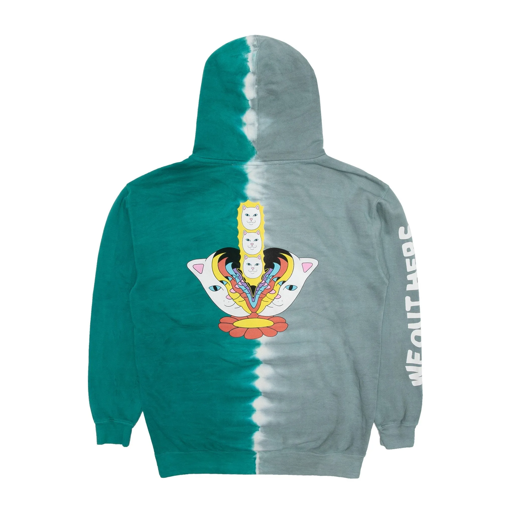 Splitting Heads Hoodie (Teal & Gray Split Wash)