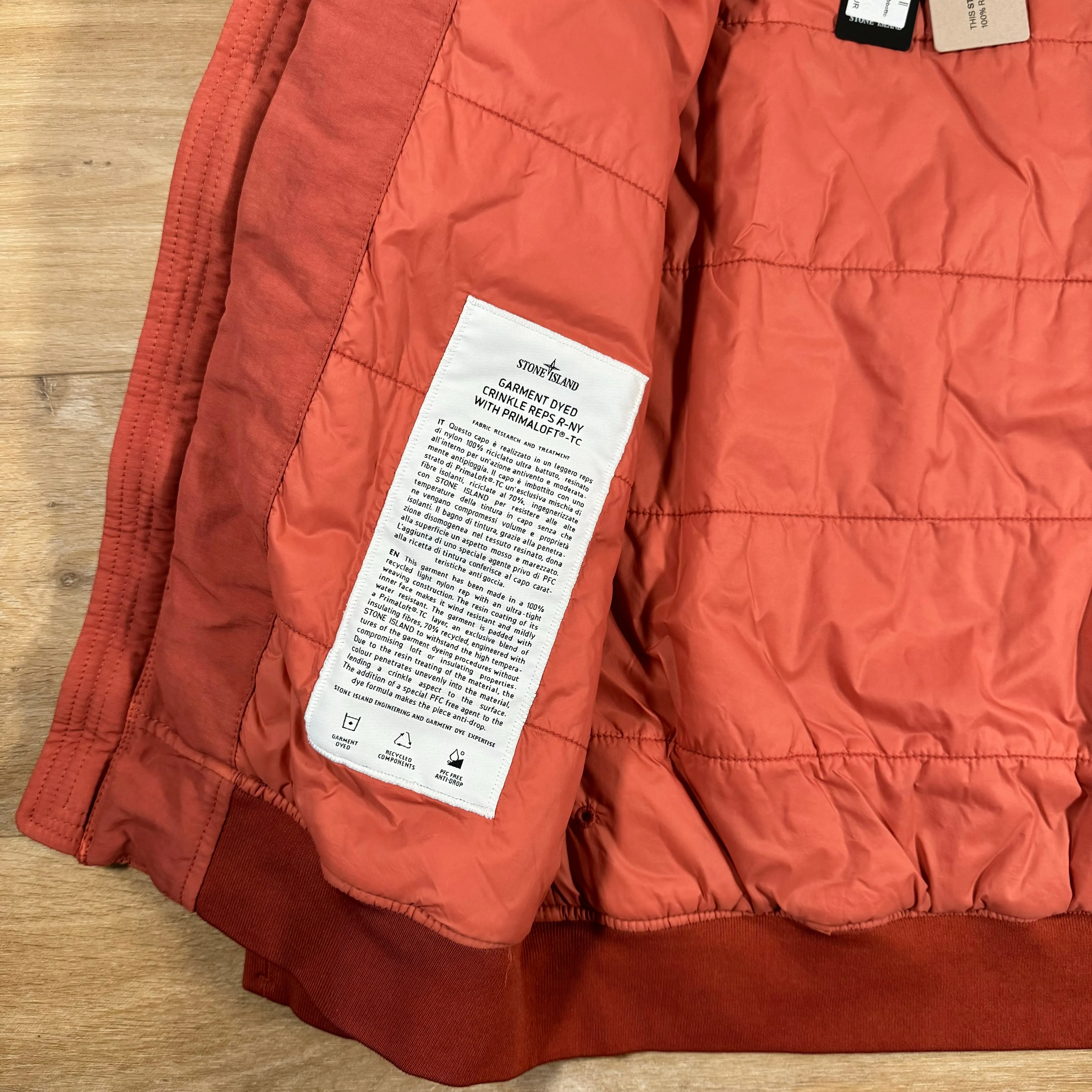 Stone Island Crinkle Reps R-NY Primaloft T-C Jacket in Orange