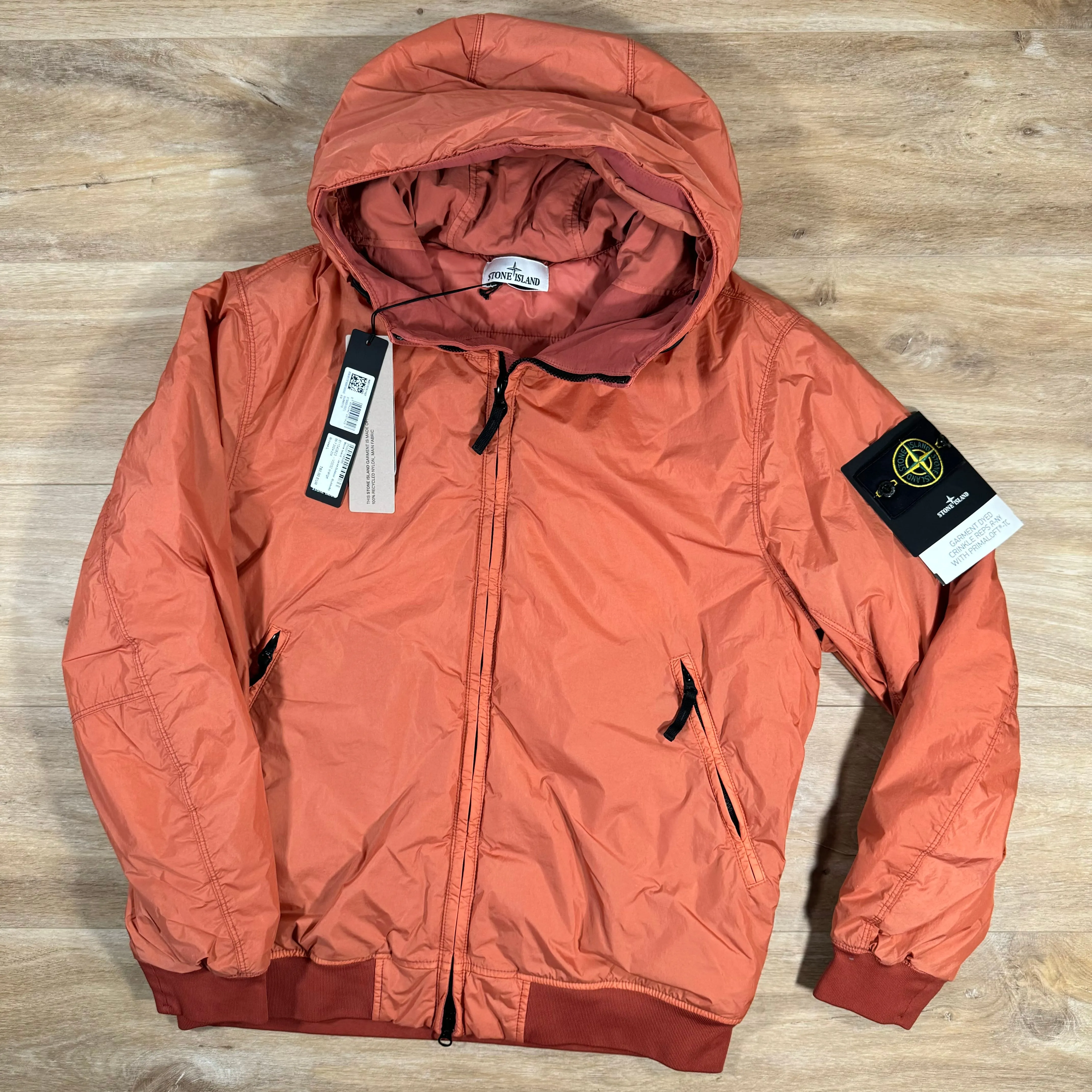 Stone Island Crinkle Reps R-NY Primaloft T-C Jacket in Orange