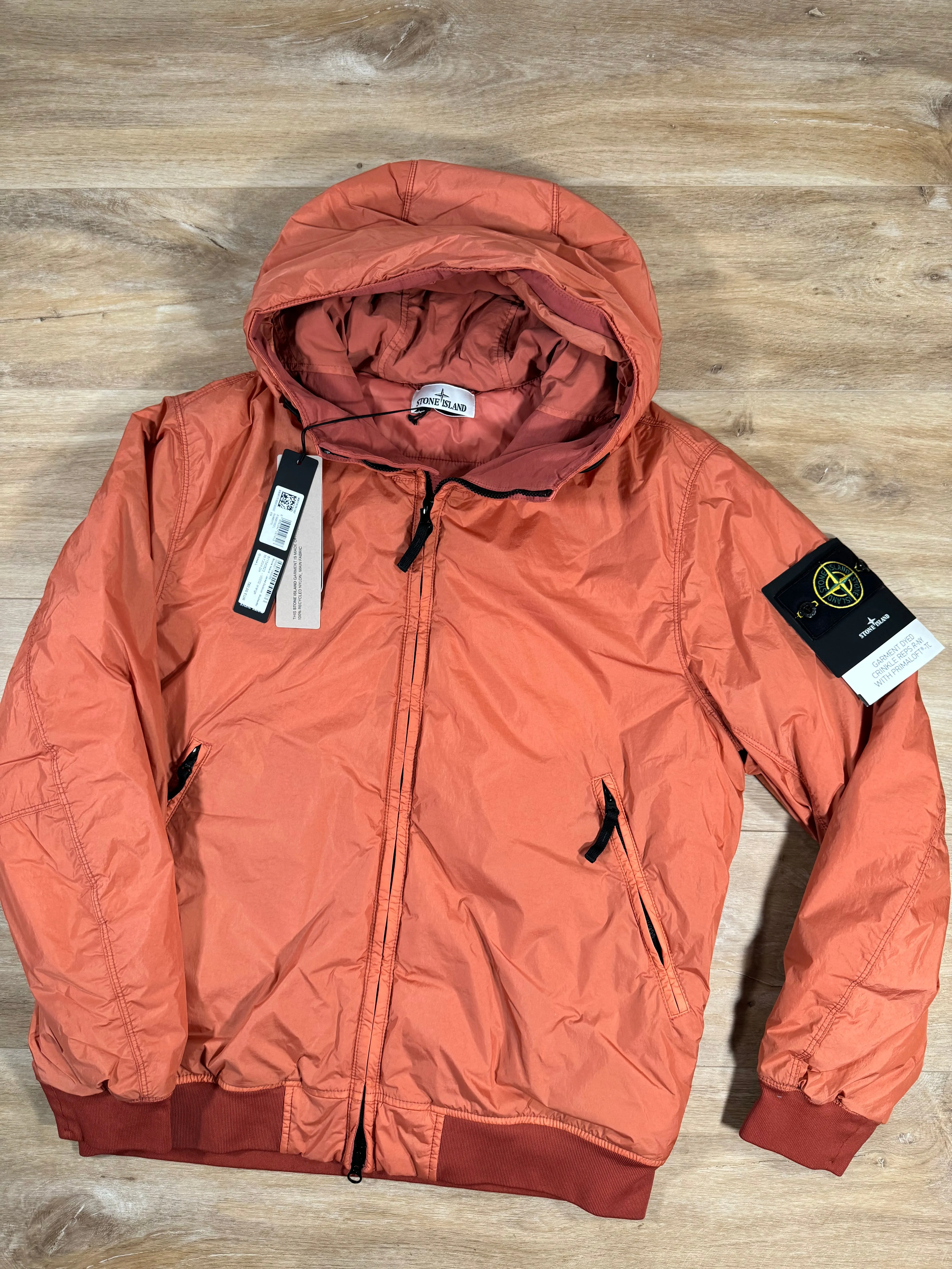 Stone Island Crinkle Reps R-NY Primaloft T-C Jacket in Orange