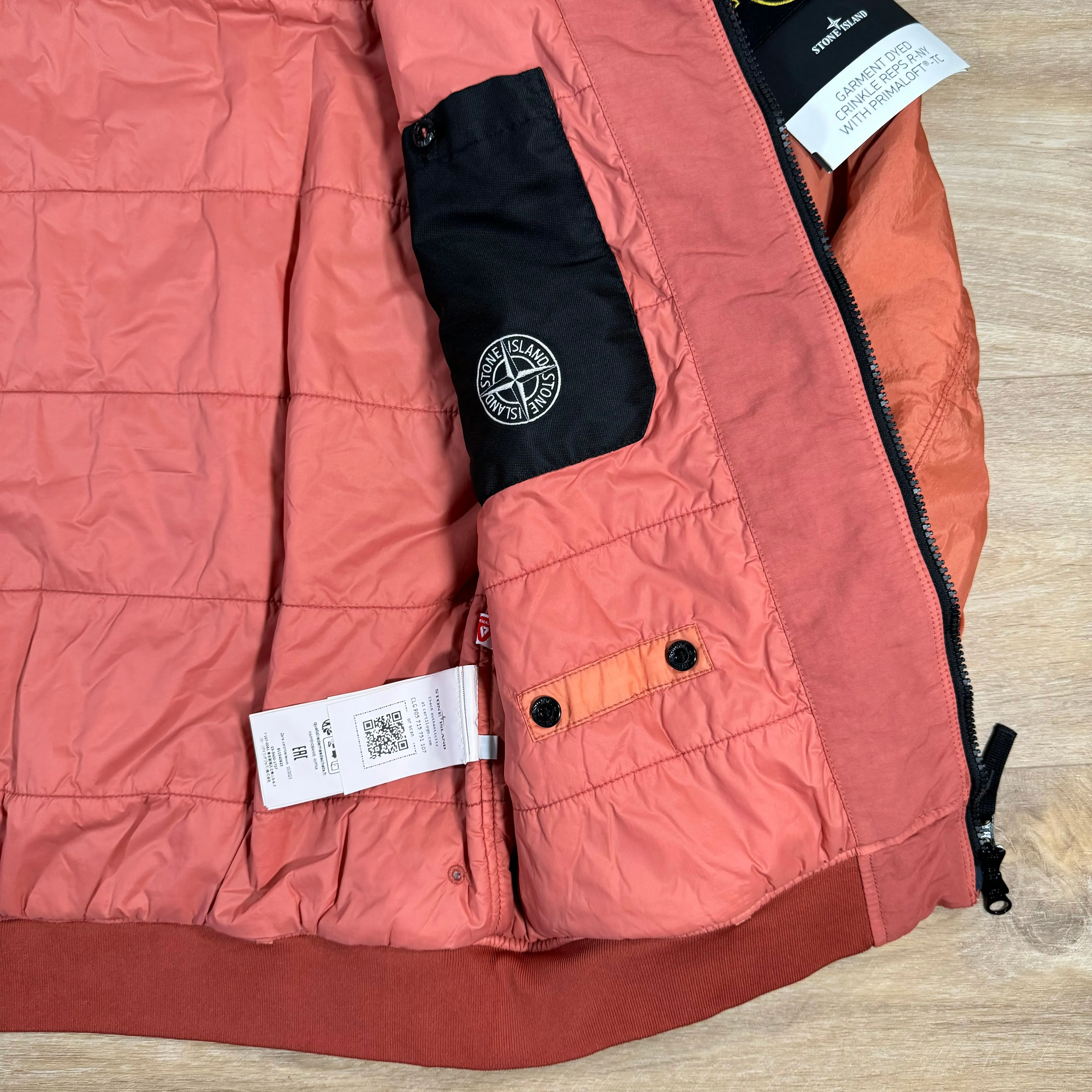 Stone Island Crinkle Reps R-NY Primaloft T-C Jacket in Orange