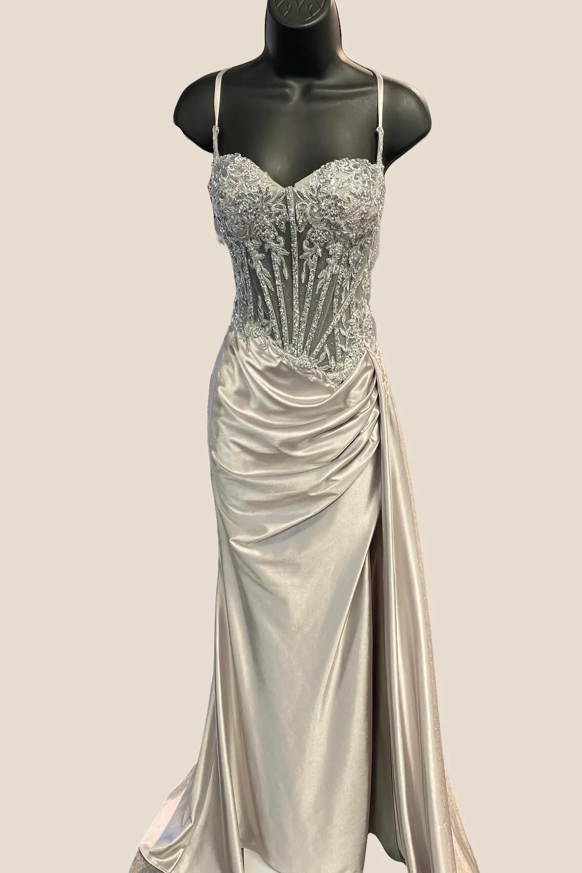 Sweetheart Sage Green Appliques Mermaid Long Dress