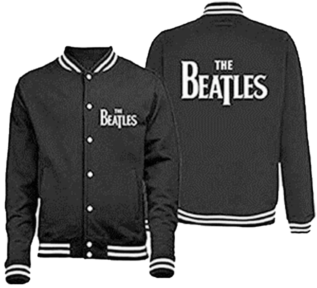 The Beatles Vintage Jacket Drop T Logo Varsity Wool Fleece Sleeve Bomber Jacket