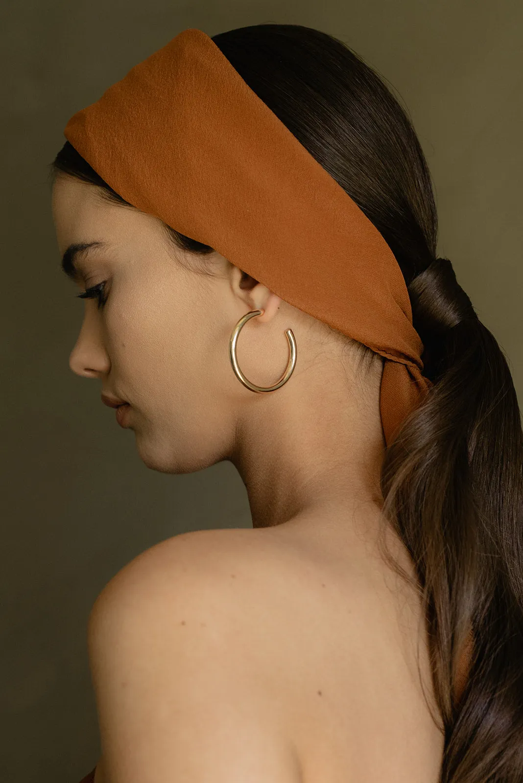 'The Classic' Washable Silk Scarf in Rust