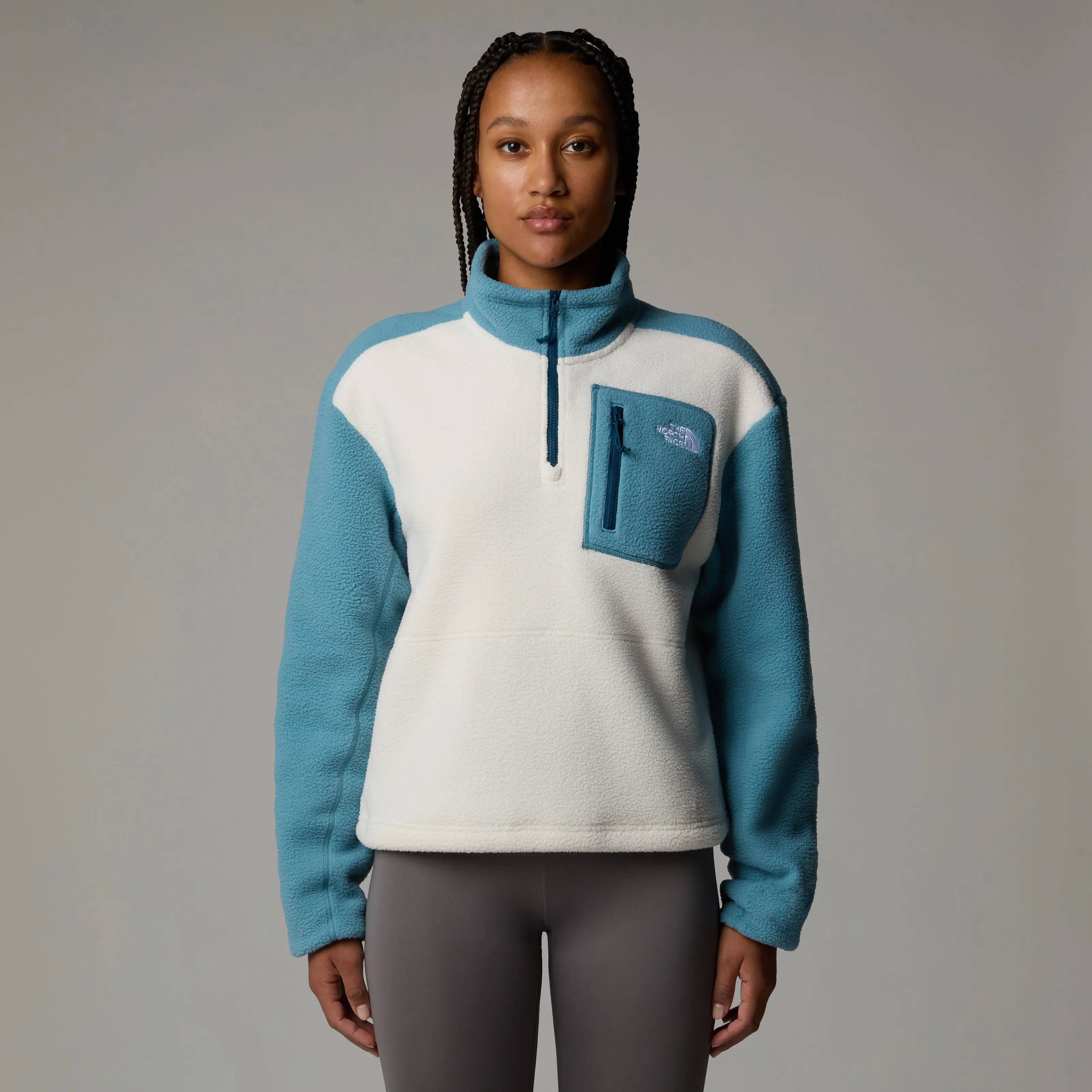 The North Face Women&#x27;s Yumiori 1/4 Zip Fleece Jacket Algae Blue/White Dune/M | Buy The North Face Women&#x27;s Yumiori 1/4 Zip Fleece Jacket Algae Blue/White Dune/M here | Outnorth