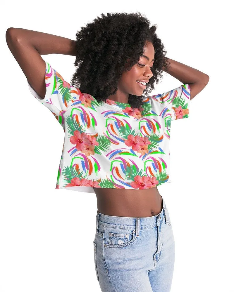 Tropical Hibiscus Cropped Top