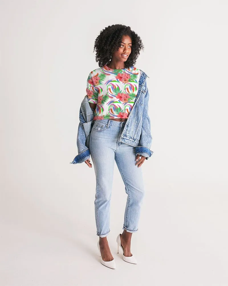 Tropical Hibiscus Cropped Top