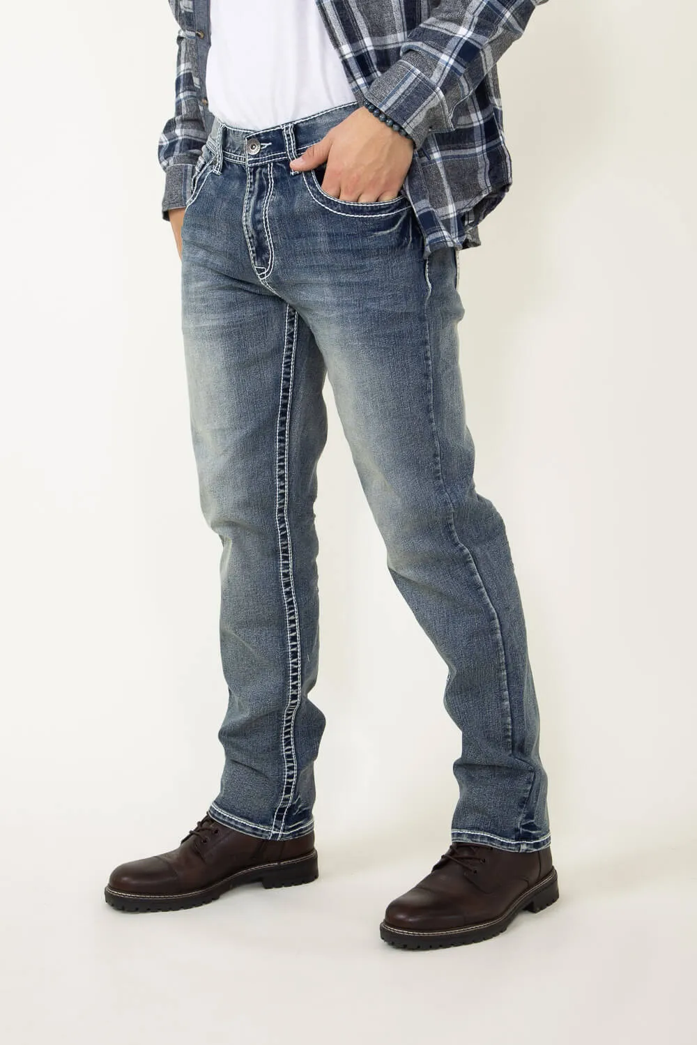 True Luck David Straight Jeans for Men | TL21040902