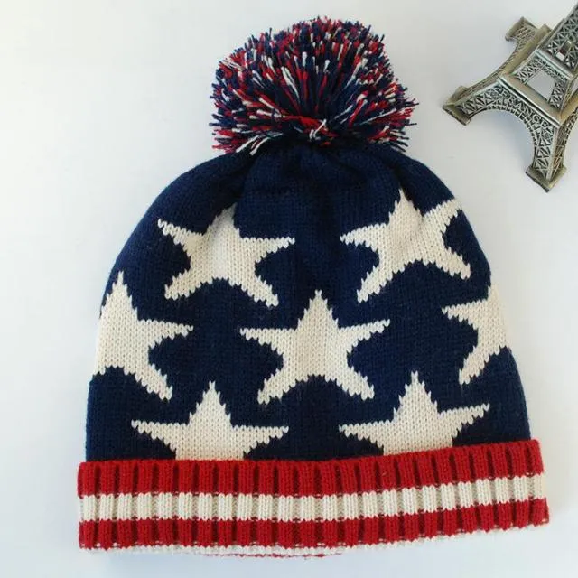 USA Stars Stripe American Flag Beanie